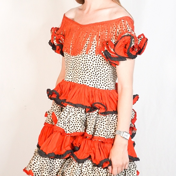 VINTAGE Circus Costume Ruffle Fringe Dress 00 XXS - Picture 5 of 7